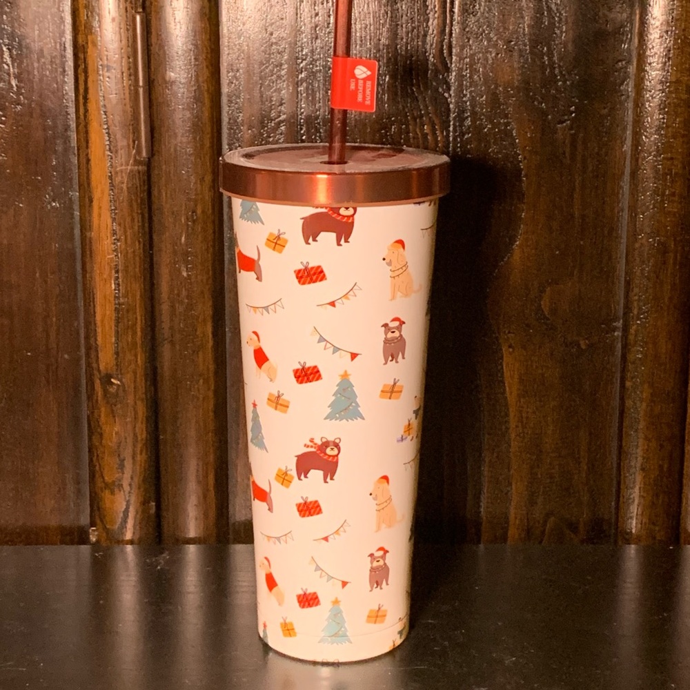 Manna Christmas Pets 24oz Stainless Steel Travel Tumbler